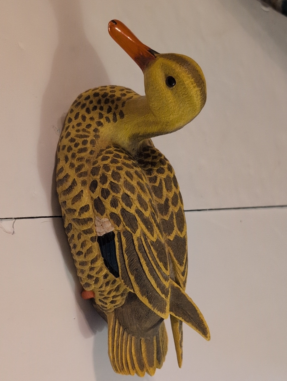 Hand-Painted Resin Wooden Duck 12 Inch